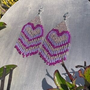 Beaded heart earrings